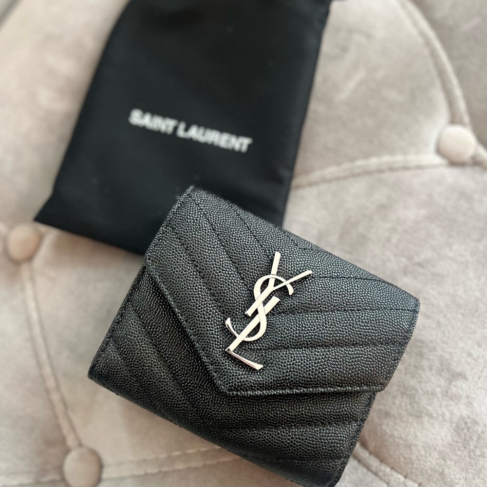 YSL Compact Black Wallet